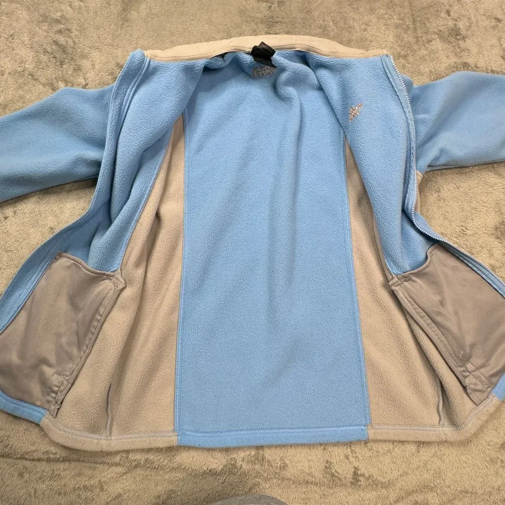 The North Face Full Zip‎ Fleece Girls Size XL Blue and Grey